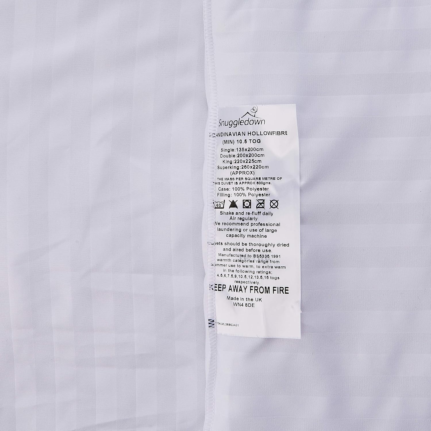 Snuggledown Soft Touch Double Duvet 10.5 Tog - All-Year Round Premium Breathable Quilt for All Seasons, White - Image 4