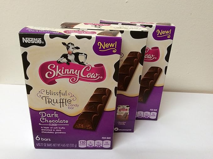 Skinny Cow Dark Chocolate Blissful Truffle Candy Bar, 6