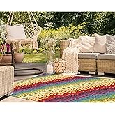 Liora Manne Visions IV Contemporary Pop Swirl Indoor/Outdoor Rug, 5' X 8', Multi