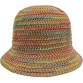 Colorful Sun Hats for Women Bucket Hats for Woman Knitted Straw Hat Beach Hat Crochet Hat Packable Travel