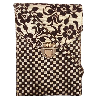 Crafts My Dream Womens Jute Cross Body Sling Bag Handbag, Beige Floral