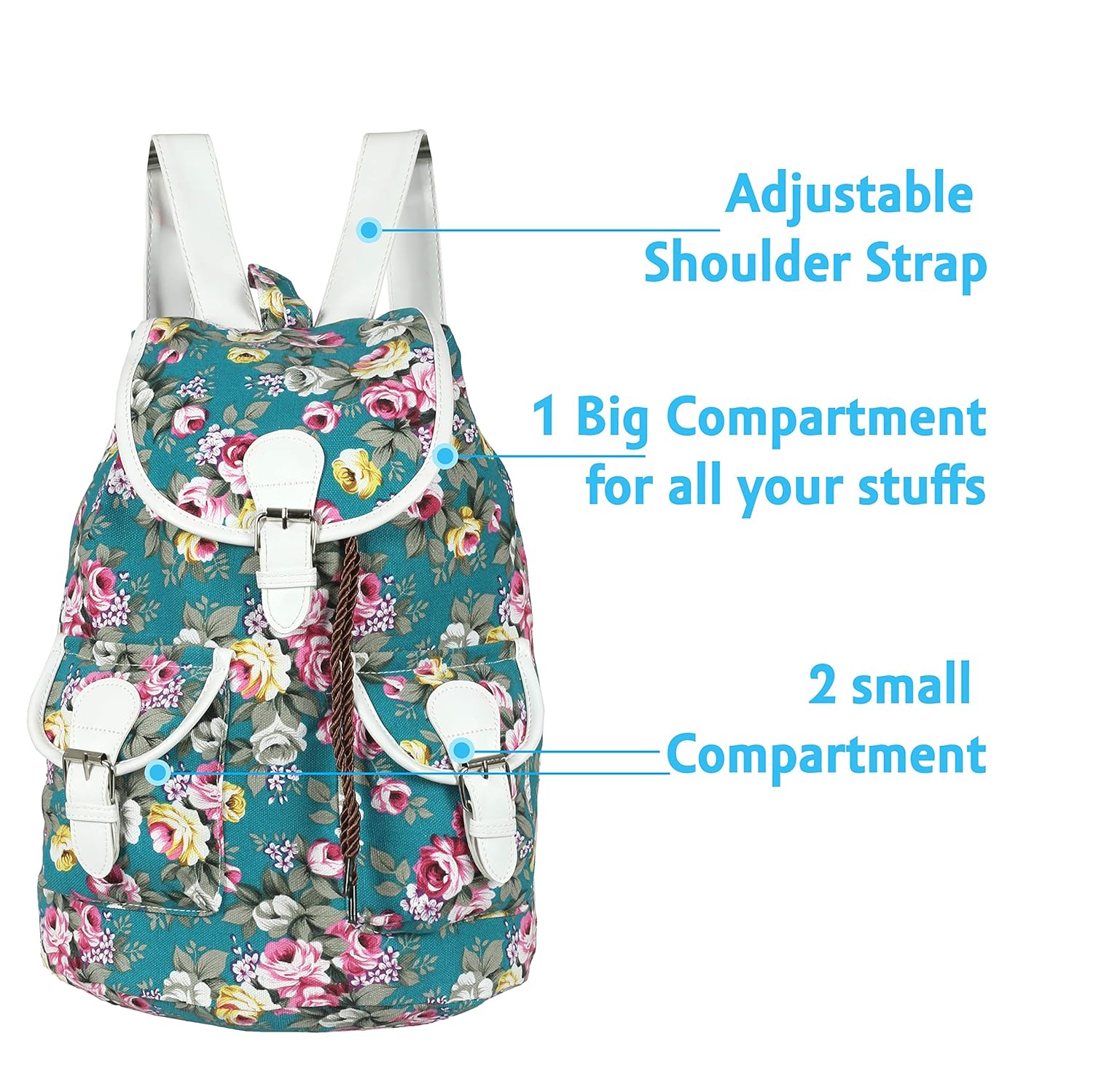 krish women's multicolor backpack handbag