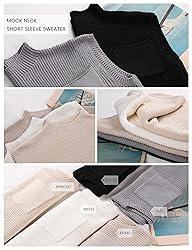 Himosyber Women's Solid Sleeveless Vest Mock Neck