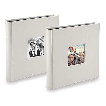 Fotoalbum Schwarze Seiten I Album groß 2er Pack zum Selbstgestalten (30x30 cm) I je 400 Bilder in 10x15 Format I Farbe Kreide