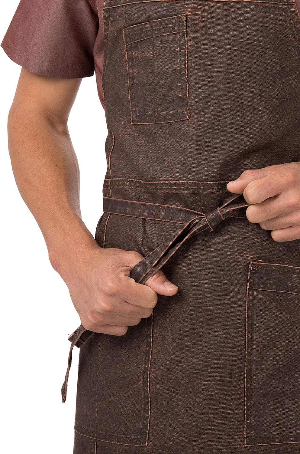 Chef Works unisex adult Denver Cross-back Bib Work Utility Apron, Choc/Rust, One Size US: Clothing