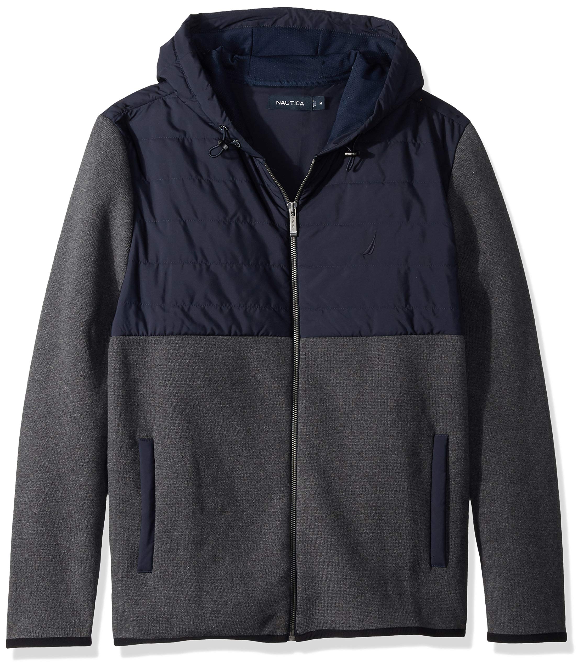 Nautica Men's Long Sleeve Mix Media Hoodie Sweater Nautical Fashions