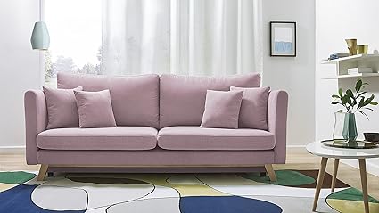 Bobochic Triplo Canape 3 Places Convertible Rose Poudre 216 X 105 X 76 Cm Amazon Fr Cuisine Maison