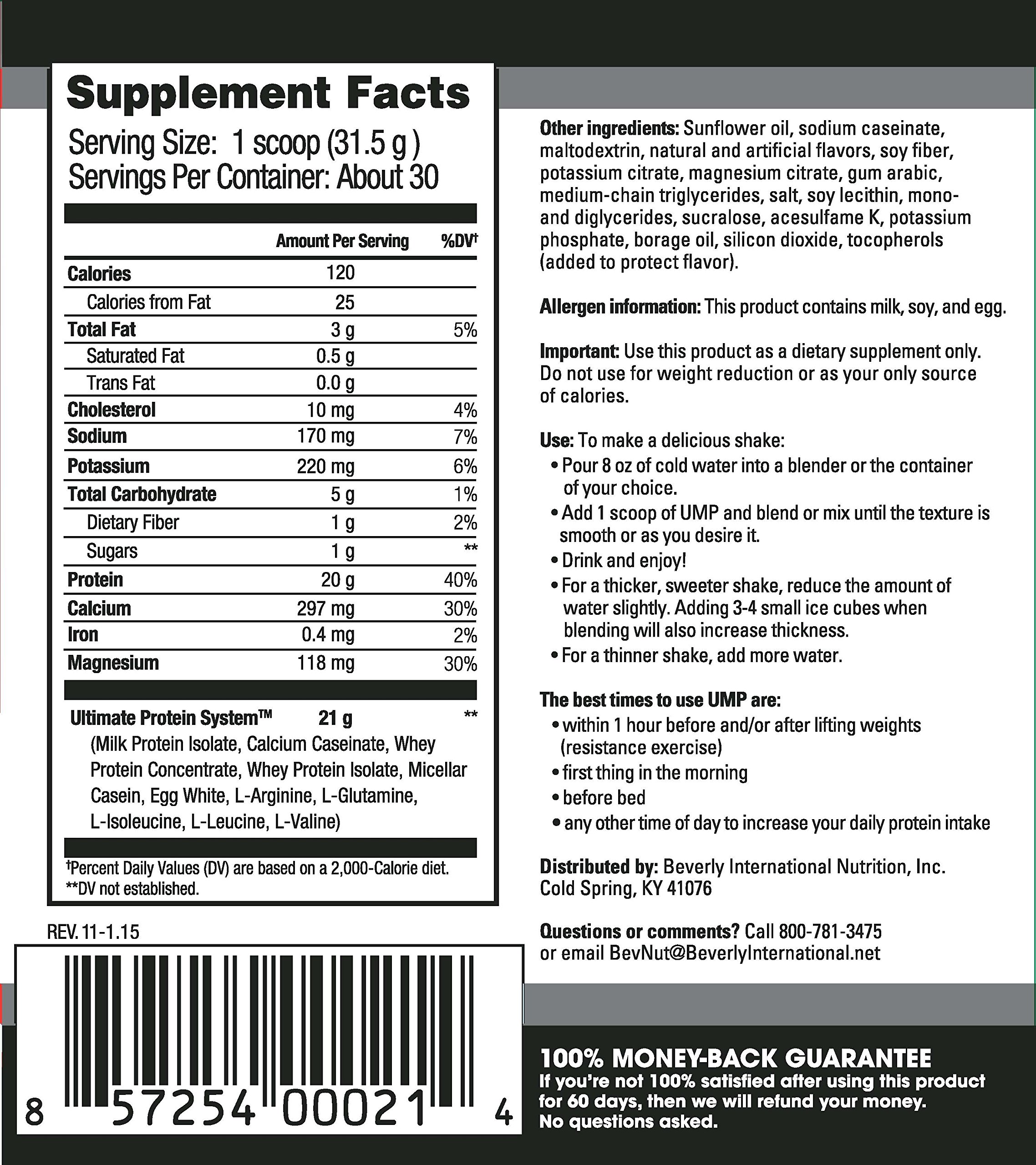 Beverly International UMP Protein Powder 30 servings, Vanilla. Unique