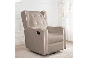 NAOMI HOME Bond with Your Baby, Relax in Style with Odelia 360° Swivel Glider Rocker Recliner, Nursery Breastfeeding Maternity Chair with Plush Cushioning, Soothing Rocking Motion, Microfiber Fabric - Mocha