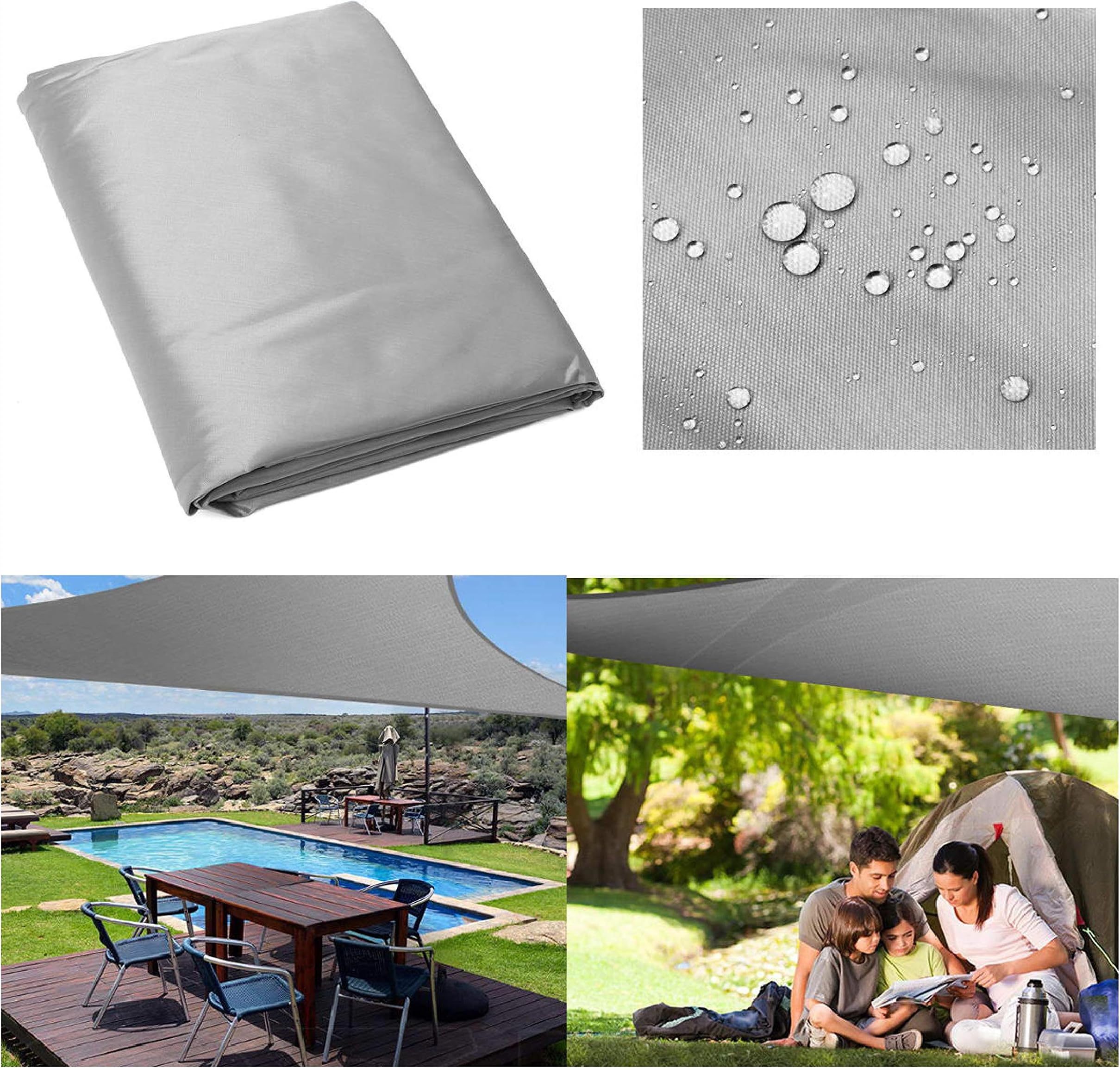 Tent & Sunshade, 5x5x5M Triangle Tent Sunshade Sail Cloth Shadecloth Outdoor Canopy Awning 280gsm COD