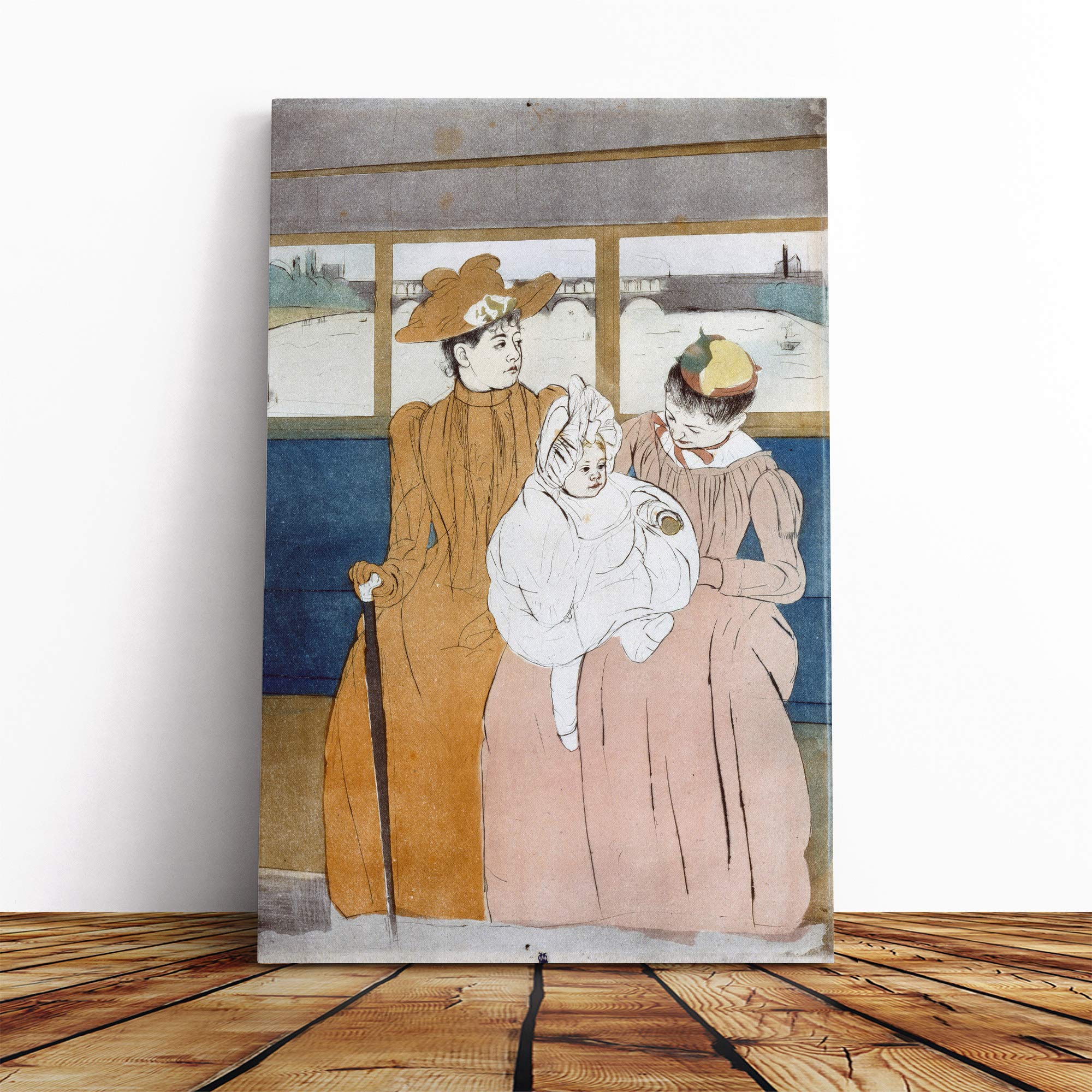 Mary Cassatt On The River Canvas Print | Gallery Wrapped 30mm Frame Wall Art | 20x14 inches | Ready to Hang | Modern Landscape Picture | Living Room Bedroom Lounge Office