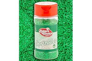 BAKER'S CHOICE Bakers Choice Green Sprinkles for Baking - Jimmies Sprinkles for Ice Cream Toppings - Dairy Free, Kosher 2.8 oz.