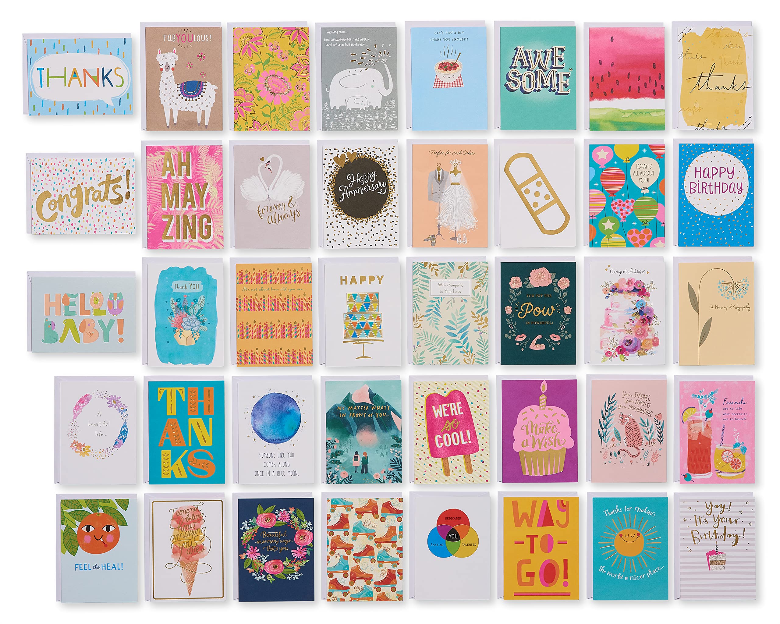 Photo 1 of American Greetings All-Occasion Cards Assortment, Birthday, Thank You, Thinking of You, Congratulations & More (40-Count)