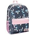 Disney Backpack for Girls, Stitch School Bags for Girls (Navy/Pink)
