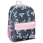 Disney Stitch Backpack for Girls Teens School Bag Kids Book Bag School Supplies Gifts (Navy/Pink)