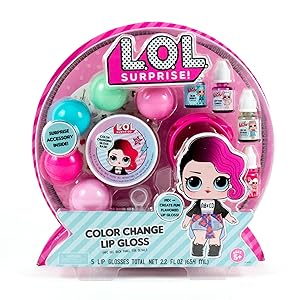 L.O.L. Surprise! Color Change Lip Gloss By Horizon Group Usa, Mix & Create Your Own 5 Color Changing Lip Glosses, DIY Lip Gloss Making Kit, Multicolor