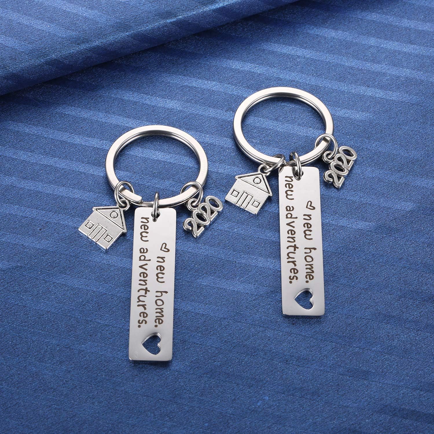 2PCs New Home Keychain 2020 Housewarming Gift for New Homeowner House Keyring Moving in Key Chain New Home Owners Jewelry from Real Estate Agent at  Men’s Clothing store