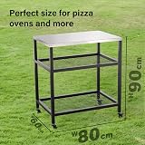 Vivo Technologies Outdoor Pizza Oven Stand Cart Stainless Steel Table 80x60x90cm view 7