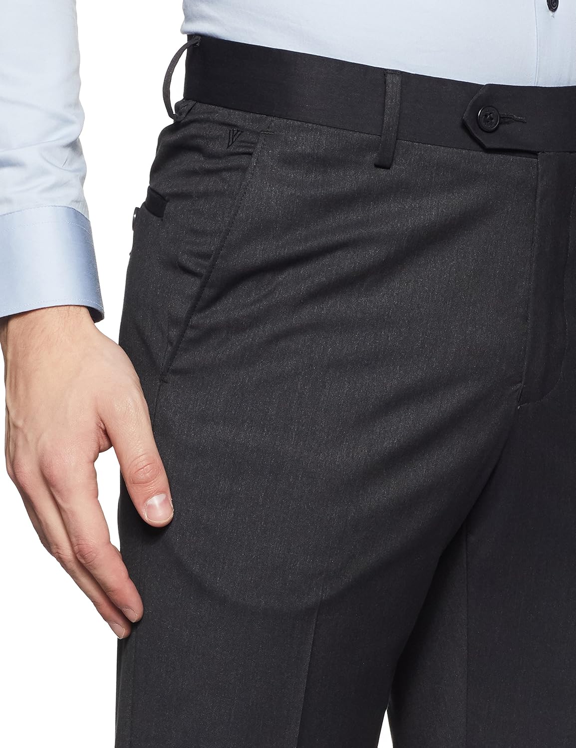 van heusen men's straight fit crepe formal trousers