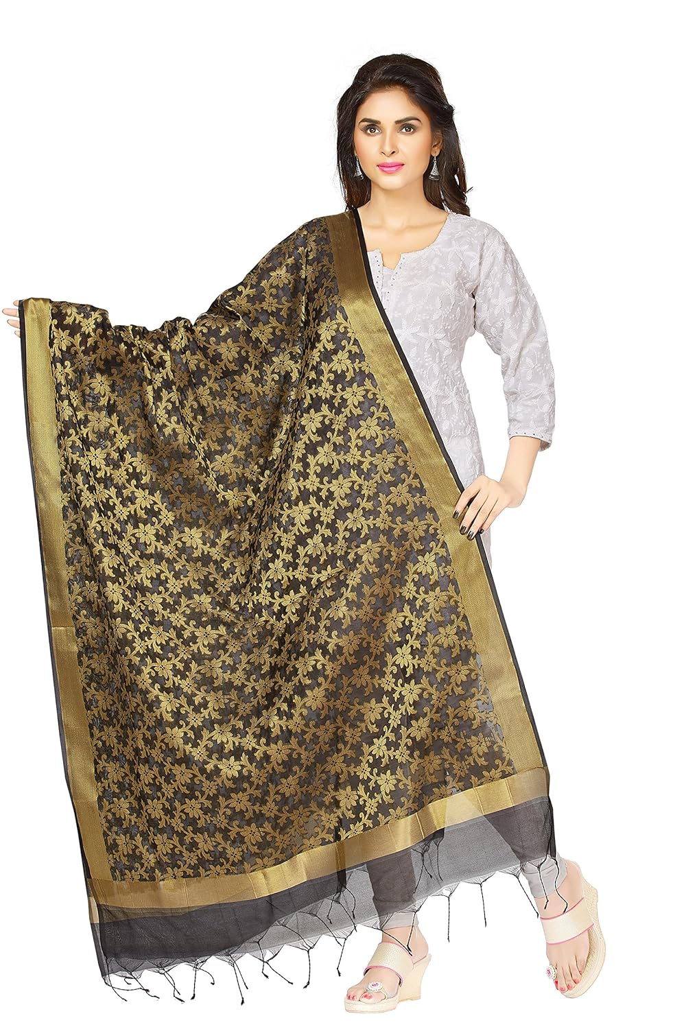 rani saahiba women's cotton silk dupatta
