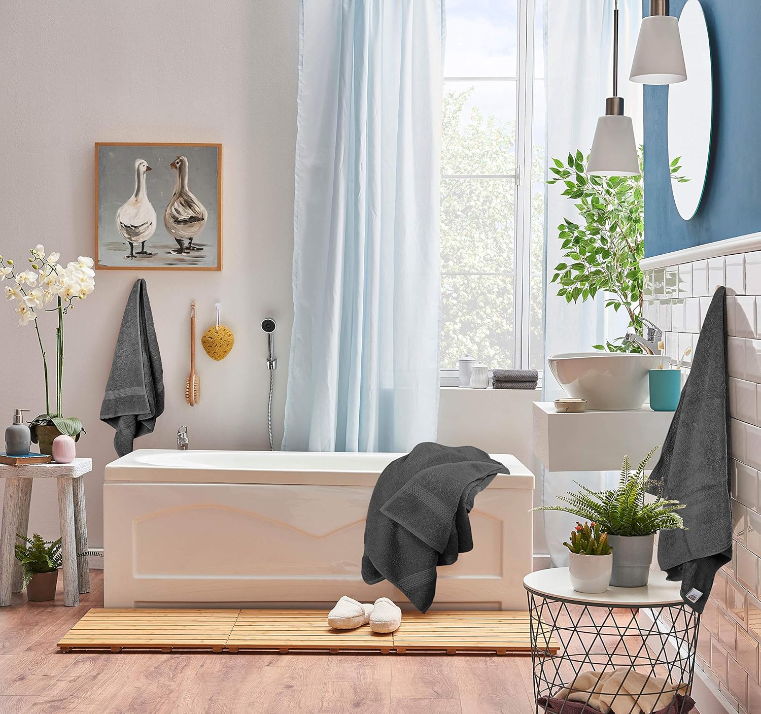Utopia Towels Towel Set, 2 Bath Towels, 2 Hand Towels, and 4 Washcloths, 600 GSM Ring Spun Cotton Highly Absorbent Towels for Bathroom, Shower Towel, (Pack of 8): Home & Kitchen
