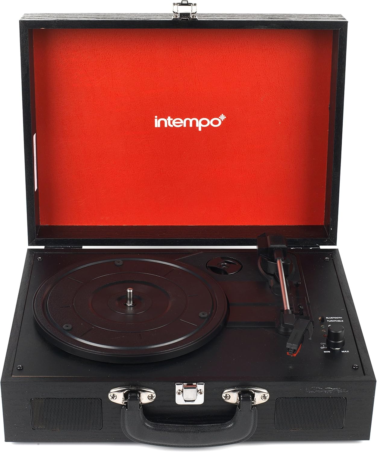 intempo vinyl turntable with stereo speakers