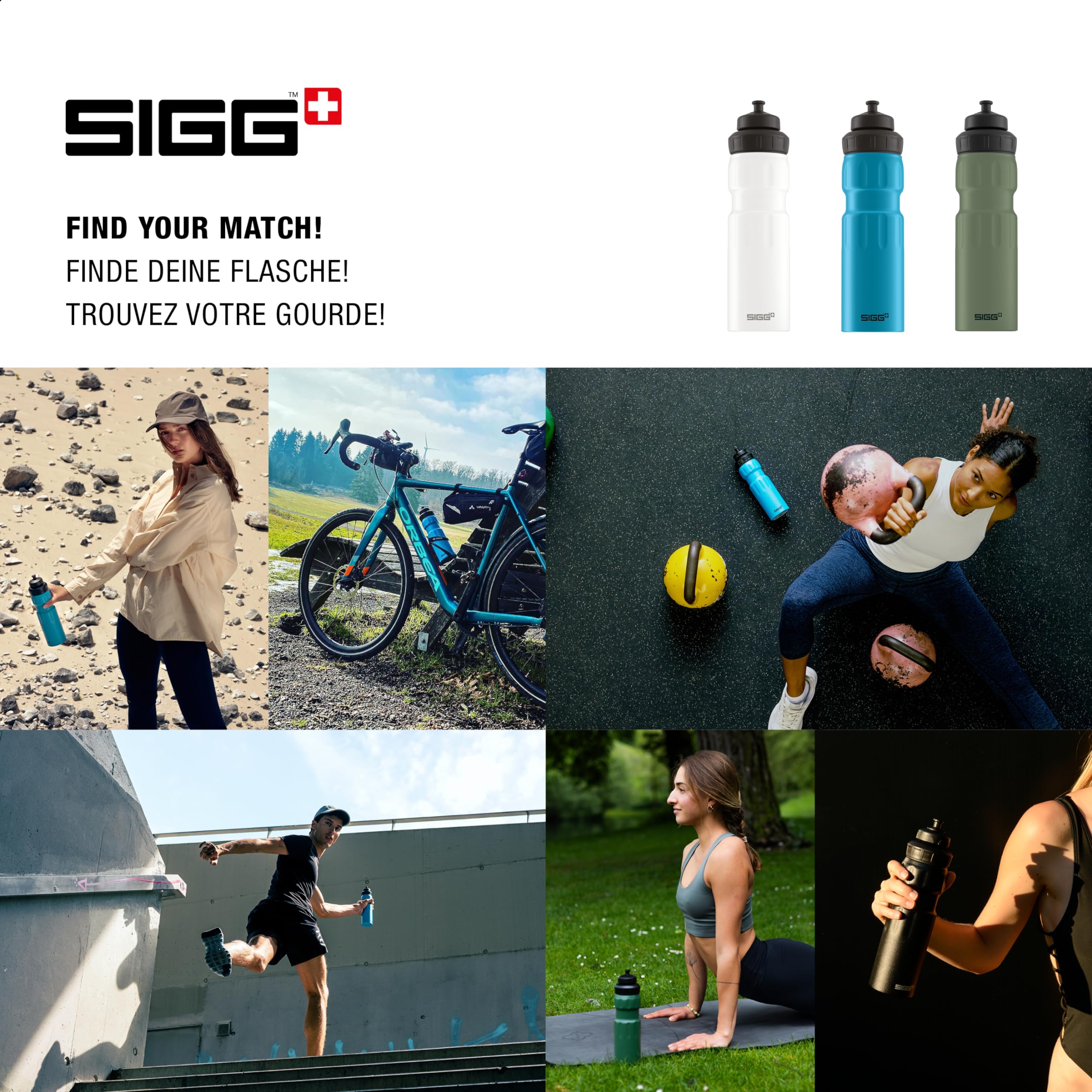 SIGG - Alu Fahrrad Trinkflasche - WMB Sports Black Touch - Mit 3-Stufen-Sportverschluss - Klimaneutral Zertifiziert - Auslaufsicher - Federleicht - BPA-frei - Sport & Fahrrad Zubehör - Schwarz - 0,75L