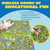 JOYIN Kids City Town Rug 150x80cm, Interactive Road Play Carpet view 3