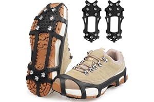 SILANON Ice Snow Cleats for Shoes and Boots,Snow Walk Traction Cleats Crampons Non-Slip 9 Point Cleats Ice Snow Grippers Overshoe for Women Men Kids Walking on Snow & Ice