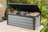 Keter Universal Storage Brushwood Box 455 Litre Anthracite Grey Outdoor Garden view 4