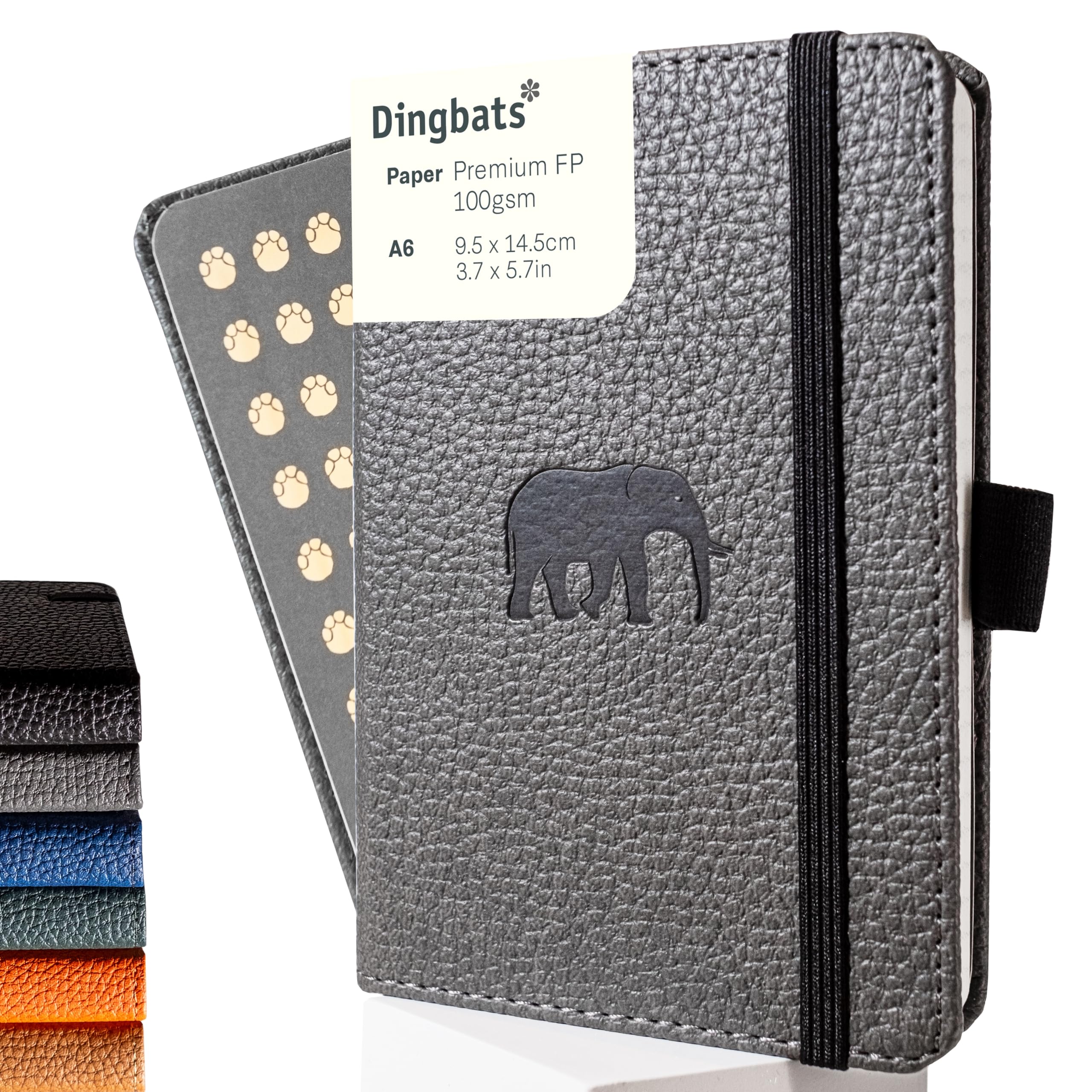 Wildlife Plain Pocket Notebook A6 - PU Leather Hardcover Journal - Ideal for Work, Travel - Pocket, Elastic Closure, Pen Holder, Bookmark