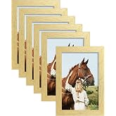 ELSKER&amp;HOME 4x6 Picture Frame Gold Set of 6 Glass | Multi Photo Frames Collage with HD Real Glass for Table Top or Wall Mount Display