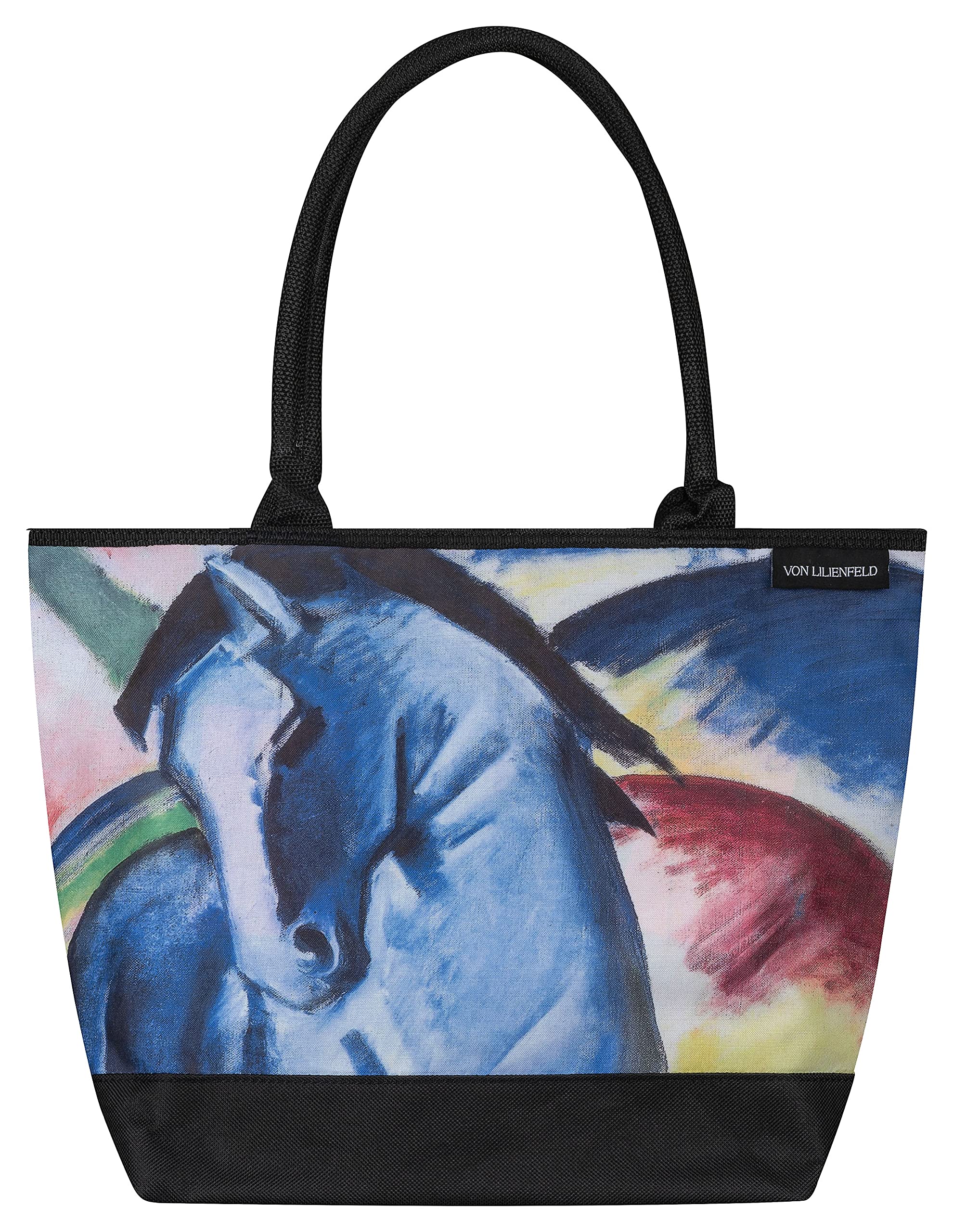 VON LILIENFELD Handbag Art Franz Marc: Blue Horse Design Shopper Dimensions L 42 x H 30 x D 15 cm Beach Bag Handbag Office, multicoloured, Contemporary