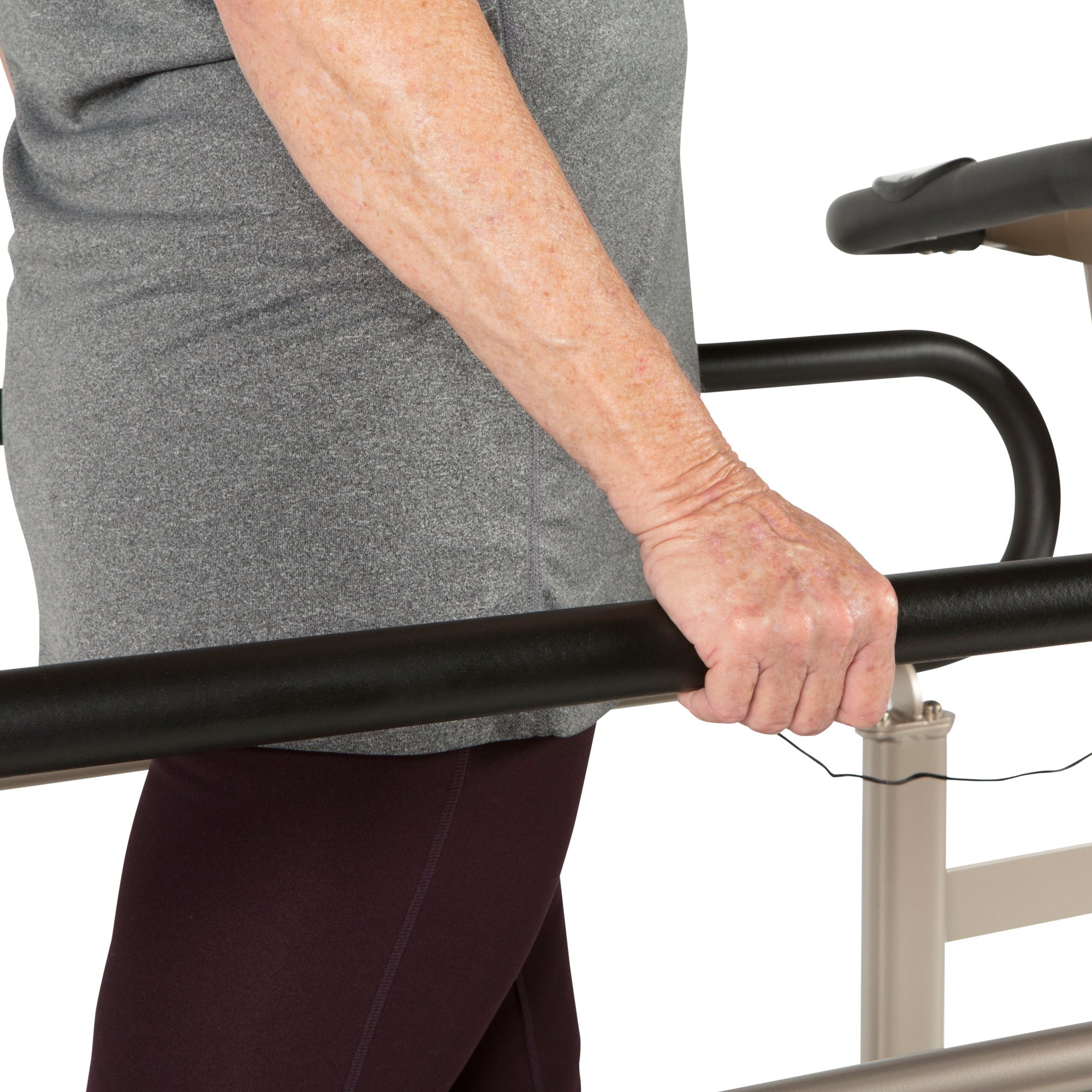Senior Fitness Treadmill, 400 lb Capacity, Safe Design with Full-Length Rails, Low Step-Up Height, 0.2–4 MPH Motorized Walking Treadmill for Elderly, Recovery & Home Exercise
