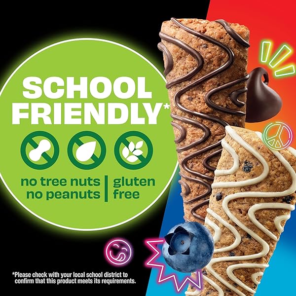 KIND KIDS SCHOOL FRIENDLY BLUEBERRY MUFFIN AND CHOCOLATE CHIP OAT BARS VARIETY PACK, TREE NUT AND PEANUT FREE, GLUTEN FREE, MADE WITH WHOLE GRAIN OATS, 5G PROTEIN, 15 COUNT
