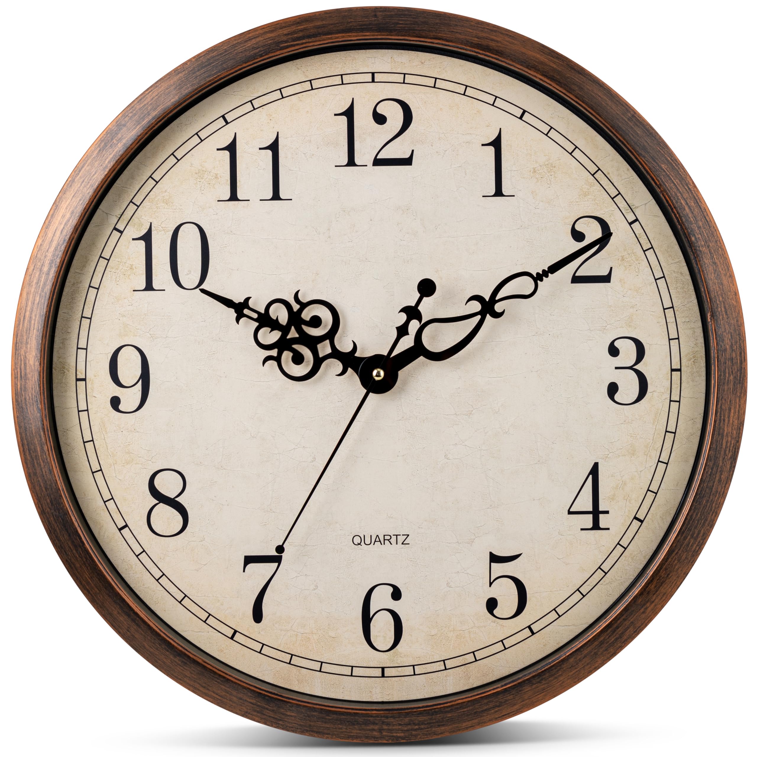 Photo 1 of ***(MAJOR DAMAGE/ SEE NOTES)***Bernhard Products Vintage Brown Wall Clock Silent Non Ticking 18 Inch Extra Large Quality Quartz Battery Operated Round Decorative Easy to Read for Home Kitchen Living/Dining Room Bedroom Office