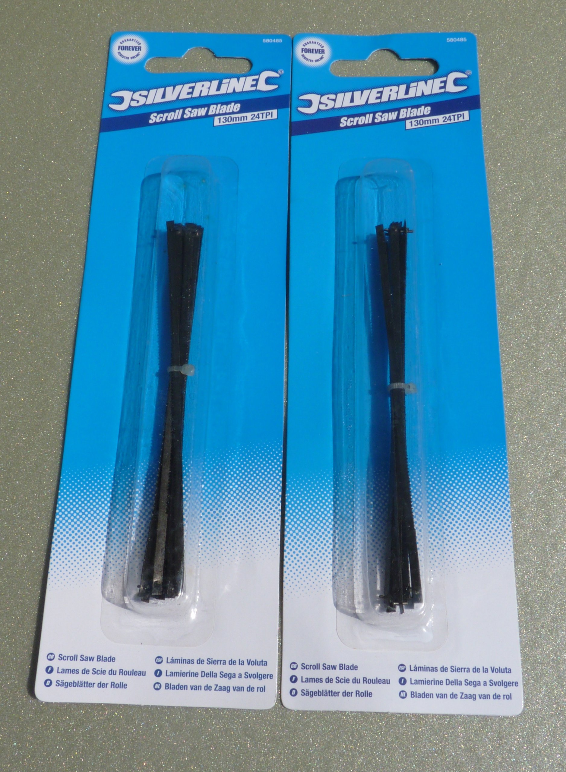 Scroll Fret Saw Pin End Blades Carbon Steel 24TPI SKIP 130mm Long 1