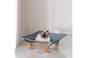 CapyBara Space Large Cat Bed Hammock Cat Cradle Cat Accessories 22 X 22 Inch Elevated Pet Bed for Window Perch for Large Cats or Kitty Easy Assembly Cat Furniture Gift
