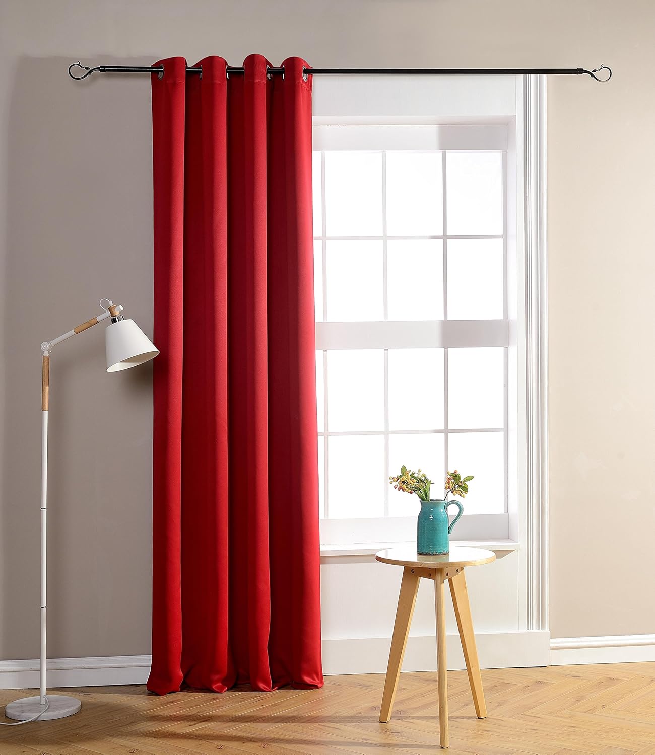 rideaux occultant rouge