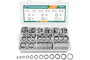 DEKIPHOX 450PCS Bonded Sealing Washers Automotive Metric Zinc-Plated Steel Rubber Sealing Washer Kit Self-Centred Metal Seal Gasket Crush Washers M6 M8 M10 M12 M14 M16 M18 M20 M22 M24 M27 M30
