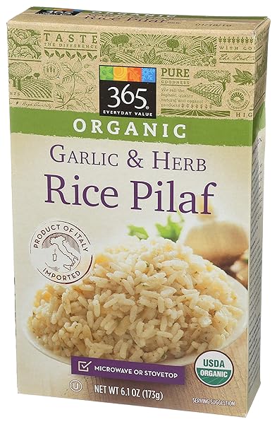 365 EVERYDAY VALUE, ORGANIC GARLIC & HERB RICE PILAF, 6.1 OUNCE