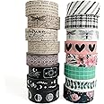 ZYNSHE Washi Tape Set of 16 Rolls of 15 mm Wide Washy Tape Cute Decorative Tape for Journaling, Scrapbooking, Crafts, Bullet Journals, Planners, DIY Decor & Craft Supplies for Adults & Kids (Vintage)