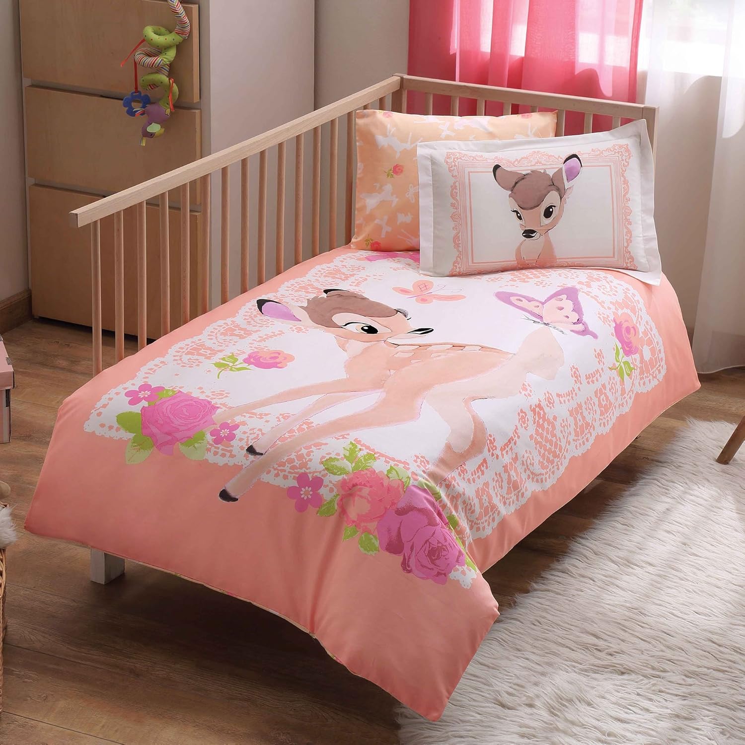 TAC Newy Home Bambi, Kids Baby Duvet Cover Set, 100 Cotton, Single