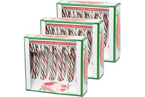CANDY CANE KING Candy Cane Peppermint Green, Red & White Gift Set | 12 Pieces in Each Box - Pack of 3 - 36 Total Count | Individually Wrapped | Includes To & From Gift Tags (Green)