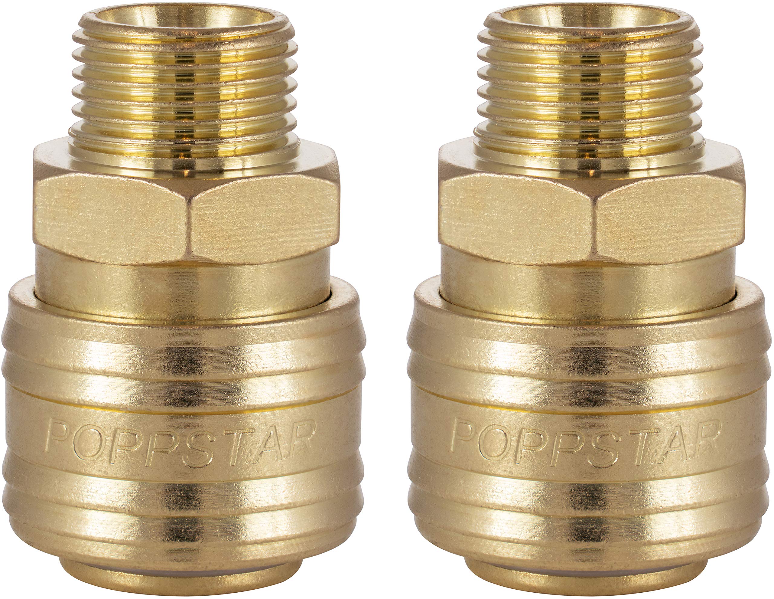 Poppstar 2X Quick Coupling Compressed Air NW 7.2 mm 3/8" External Thread for Compressed Air Fittings