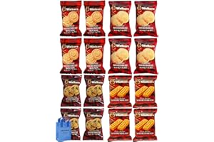 NOSH PACK Shortbread Cookies Scottish Biscuits - 16 Individually Wrapped Sampler Cookies- Chocolate Chip Short Bread, Shortbread Fingers, Shortbread Highlanders & Shortbread Rounds with Nosh Pack Bag