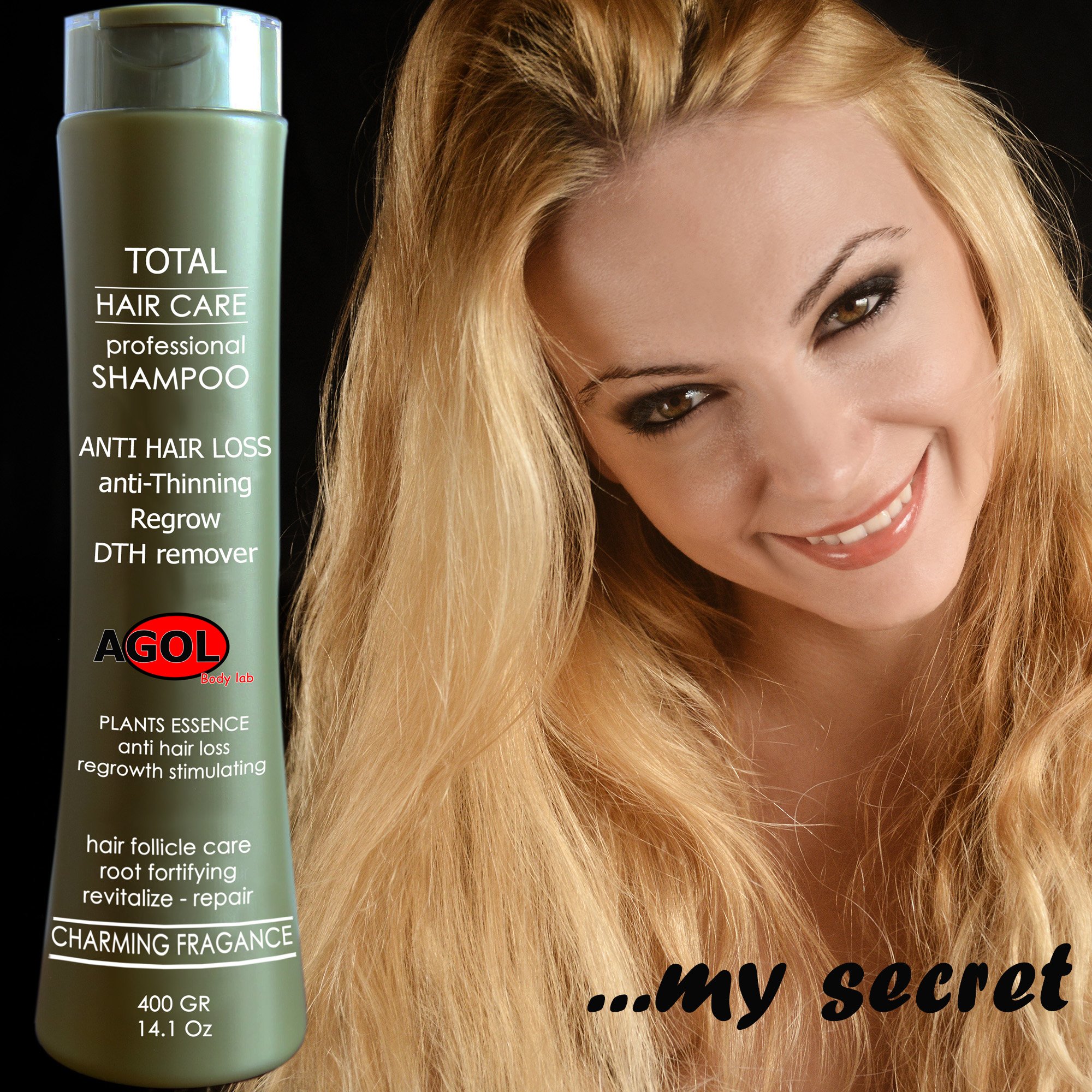 NEW Anti Hair Loss Organic Professional Shampoo Growth Stimulating from Natural Plant Extracts Hair Root Purification Balanced pH Decrease of Dandruff & Scalp Problems Fortifying woman & men 14.1 Oz