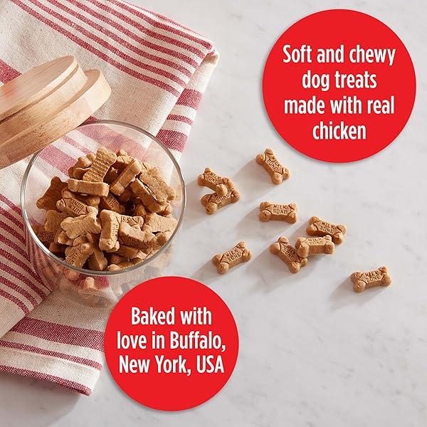 MILK-BONE SOFT & CHEWY MINI’S DOG TREATS, MADE WITH REAL CHICKEN, 18 OUNCE CANISTER