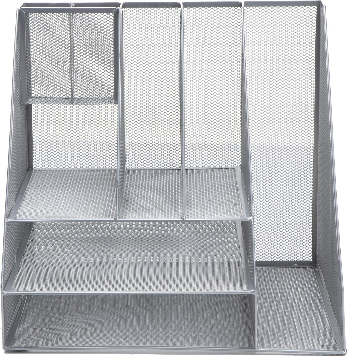 Mind Reader MESHORG-SIL Mesh Organizer 8 Compartments Desktop Document Letter Tray for Folders, Mail, Stationary, Desk Accessories, Silver: Home & Kitchen