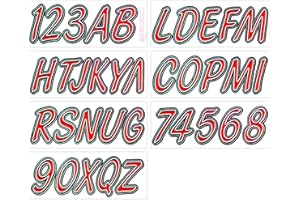 Hardline Products Series 400 Factory Matched 3-Inch Boat & PWC Registration Number Kit, Red/Black,REBKG400